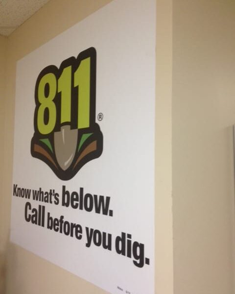 811 Wall Graphic on a wall