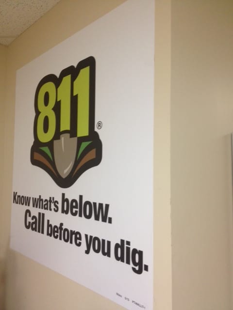 811 Wall Graphic on a wall