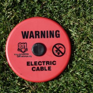Warning Electric Cable Hot Stamped 700 Series SoilMarkers™ in use