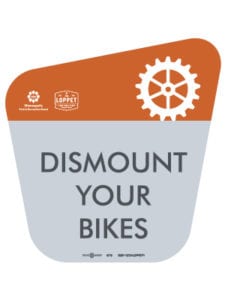 Custom Shaped Dismount Bikes Sign Example
