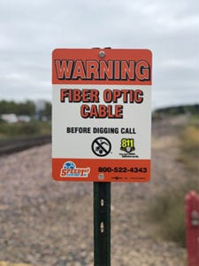 Warning Fiber Optic Cable Sign