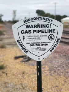 Midcontinent Express Pipeline Warning Gas Pipeline Sign
