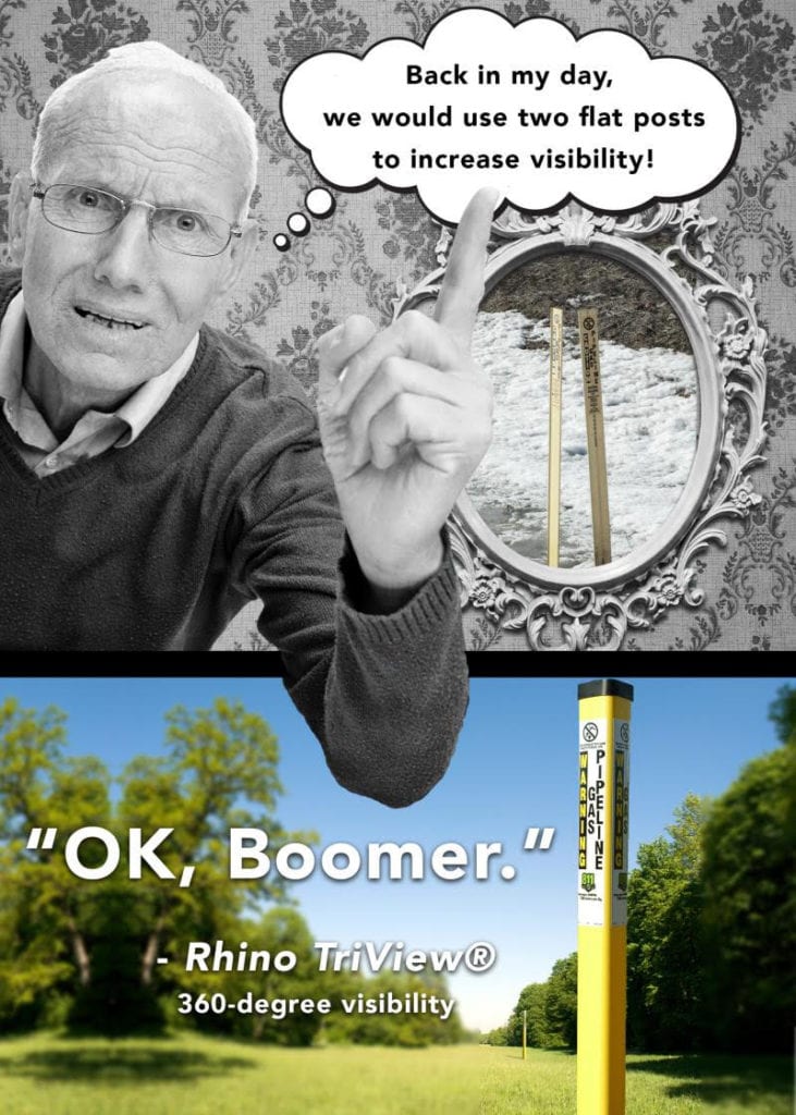 Back in my day, we would use two flat posts to increase visibility! "OK, Boomer." - Rhino Tri View 360 degree visibility
